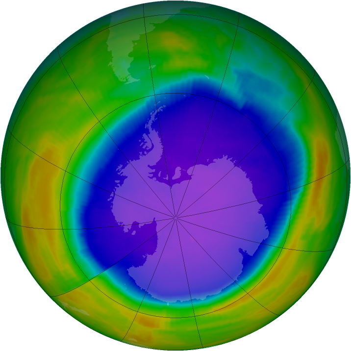 Antarctic ozone map for 06 October 1998